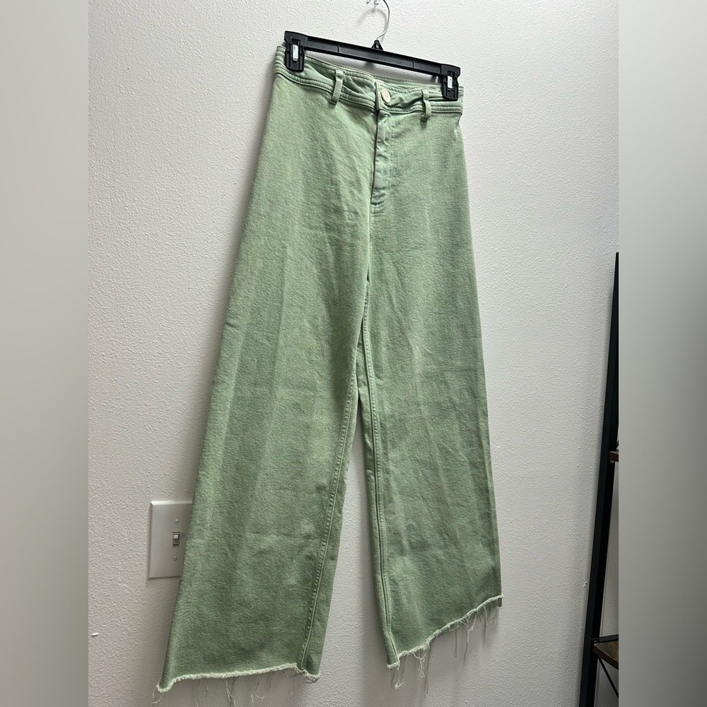Green Zara Wide leg jeans